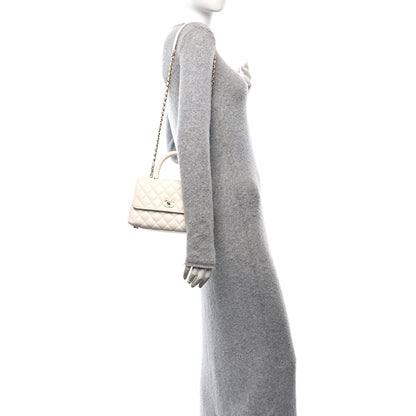 Chanel Caviar Quilted Mini Coco Handle Flap White 2 of 10