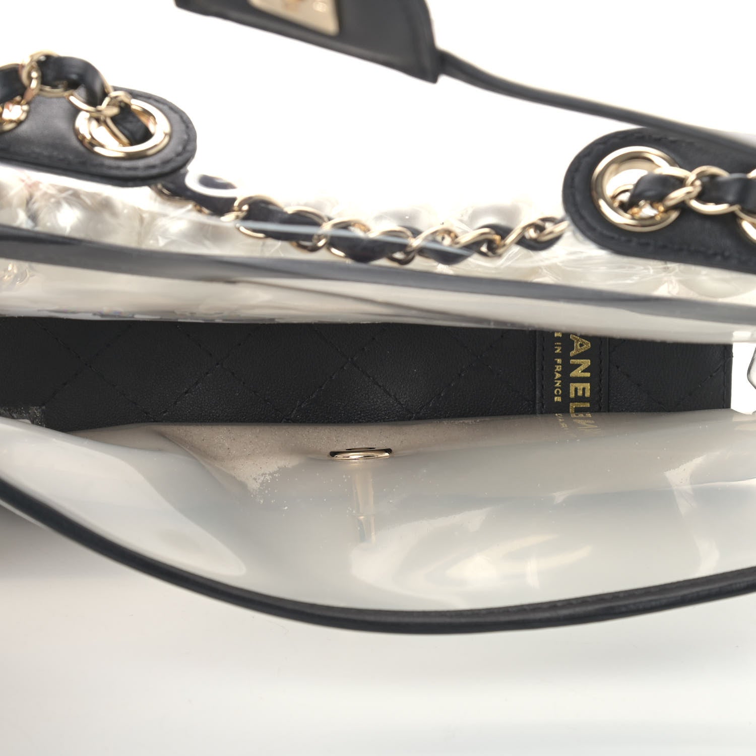 Chanel Lambskin PVC Sand By The Sea Flap With Pearl Strap Black 5 of 9