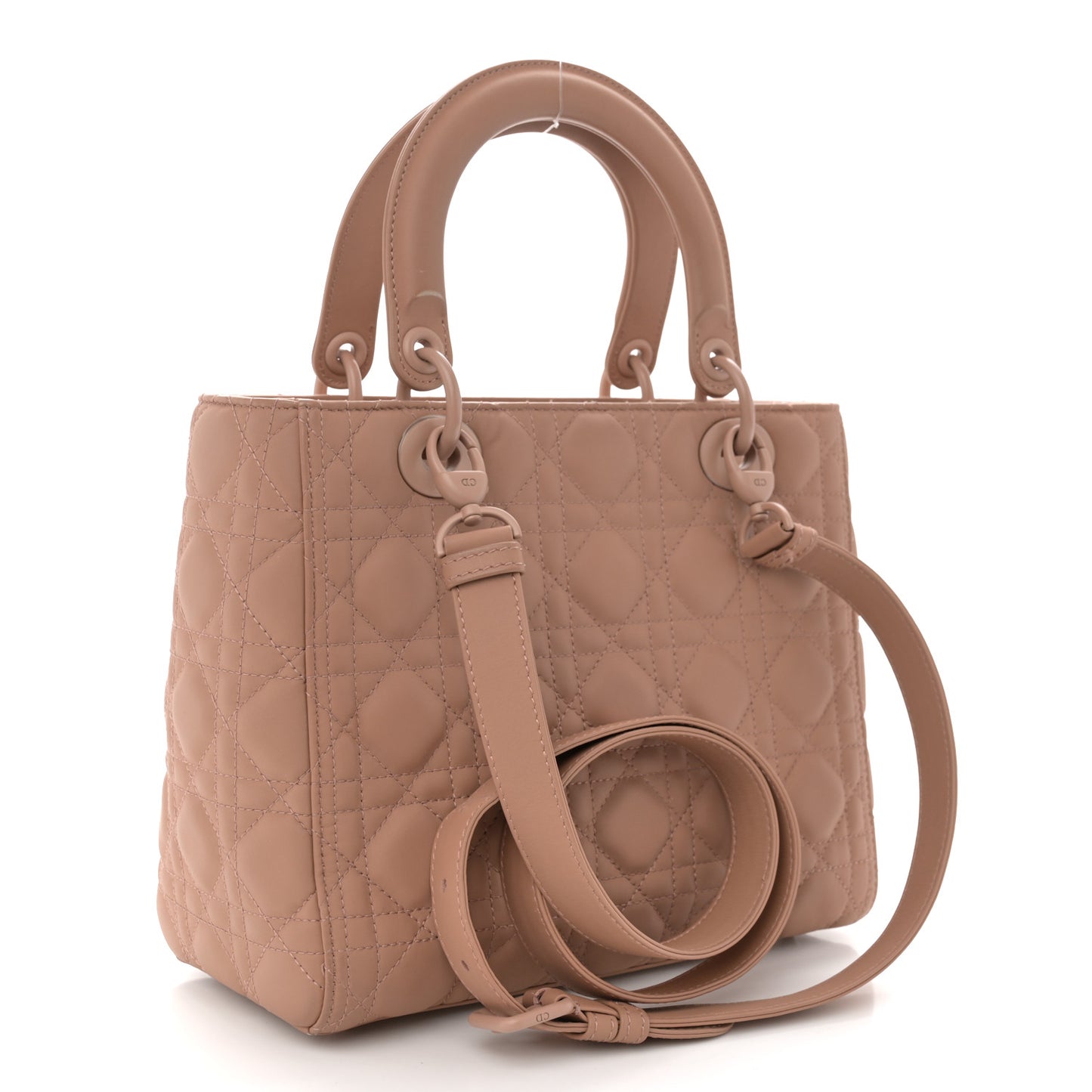 Ultra Matte Calfskin Cannage Medium Lady Dior Beige