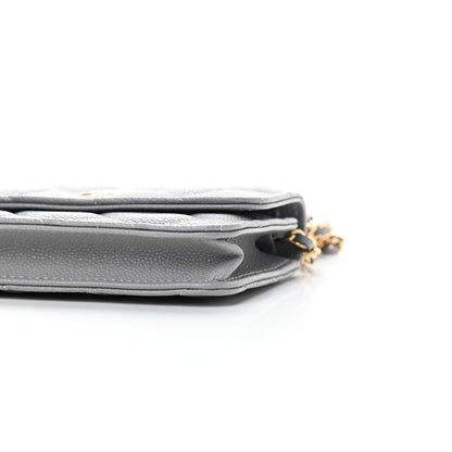 Chanel Caviar Quilted Miss Coco Clutch With Chain Grey 9 of 10