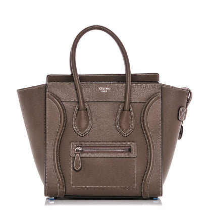 Celine Drummed Calfskin Micro Luggage Souris 1 of 8
