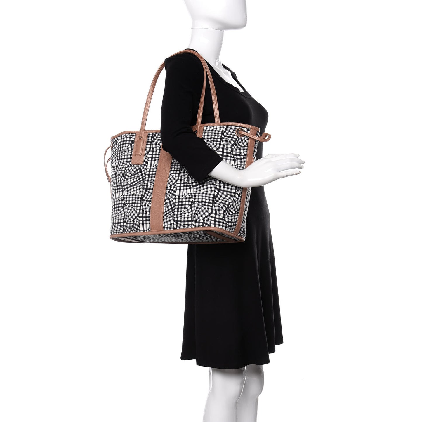 Metallic Visetos Medium Liz Reversible Shopper Tote Champagne Gold