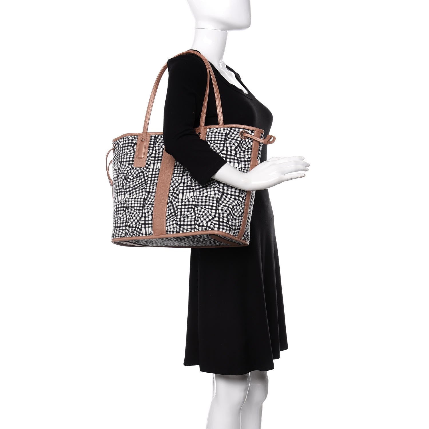 MCM Metallic Visetos Medium Liz Reversible Shopper Tote Champagne Gold 2 of 15