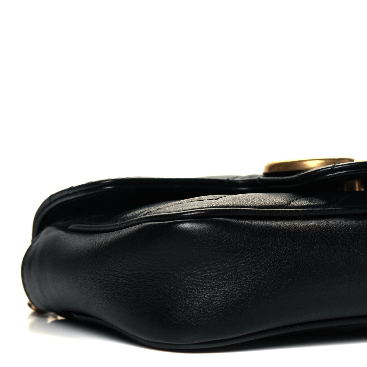 Calfskin Matelasse Super Mini GG Marmont Shoulder Bag Black