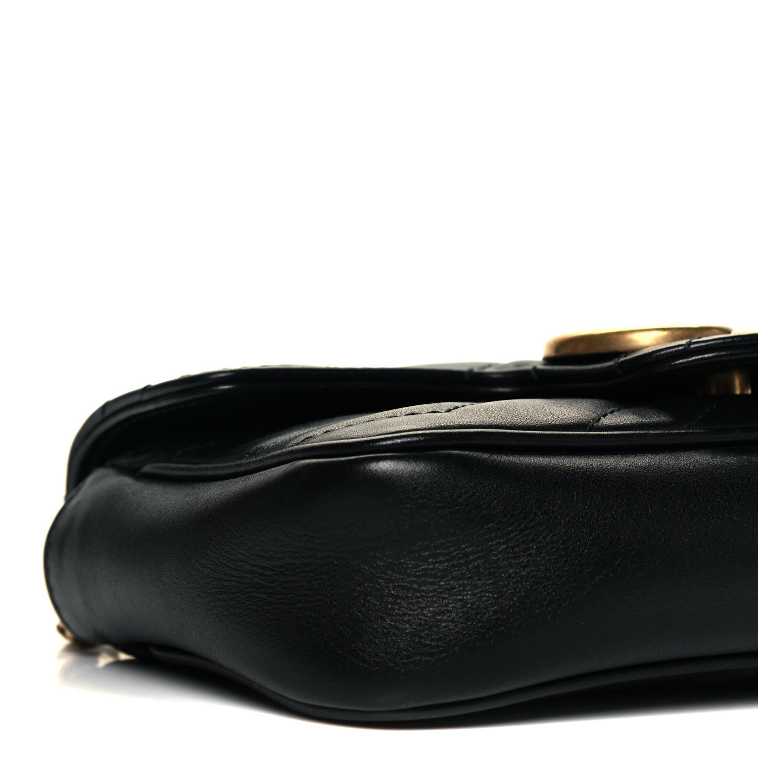 Gucci Calfskin Matelasse Super Mini GG Marmont Shoulder Bag Black 5 of 10