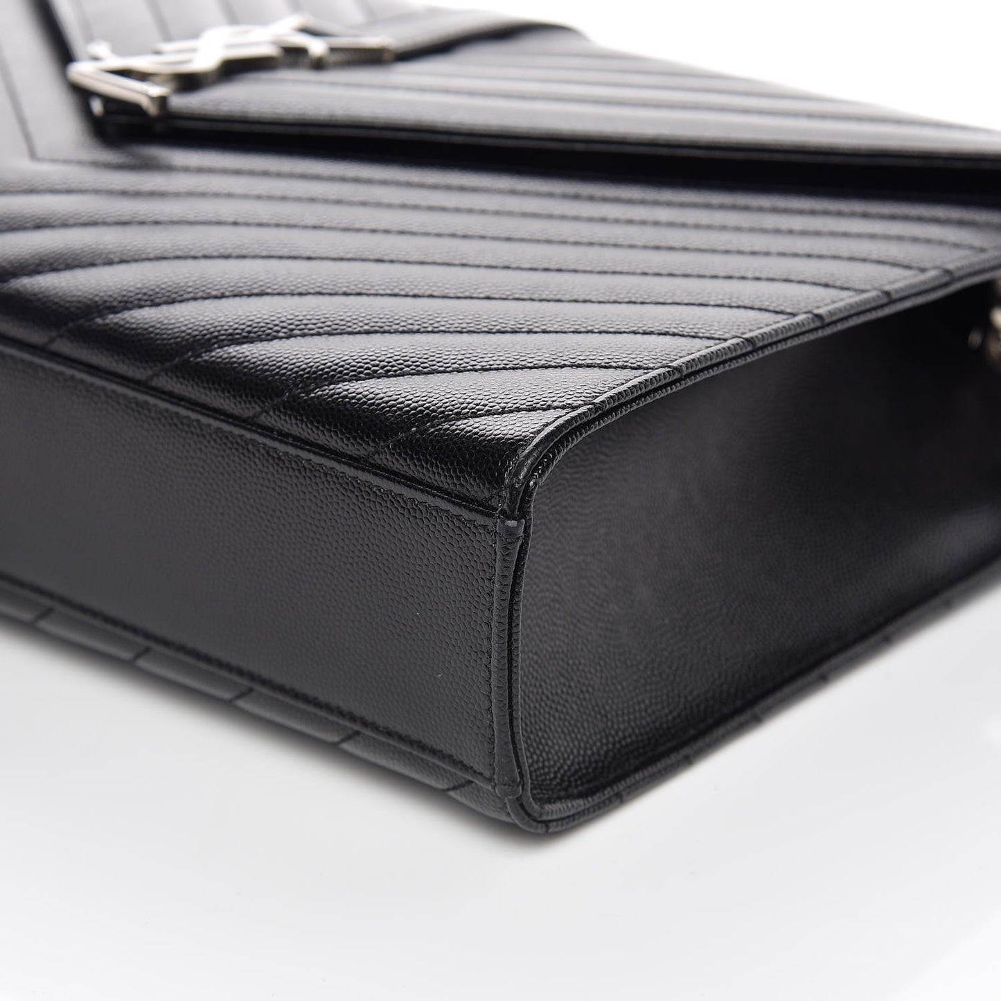 Grain De Poudre Matelasse Chevron Large Monogram Satchel Black