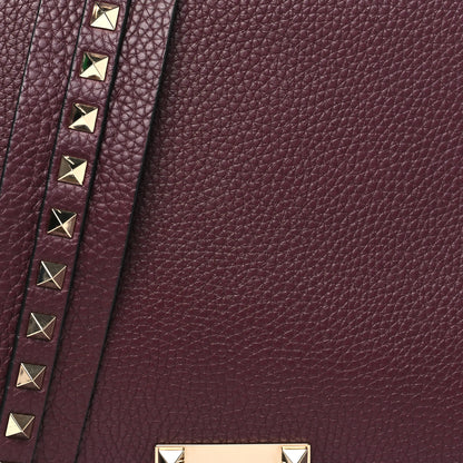 Valentino Garavani Pebbled Calfskin Rockstud Crossbody Saddle Bag Rubin 7 of 9
