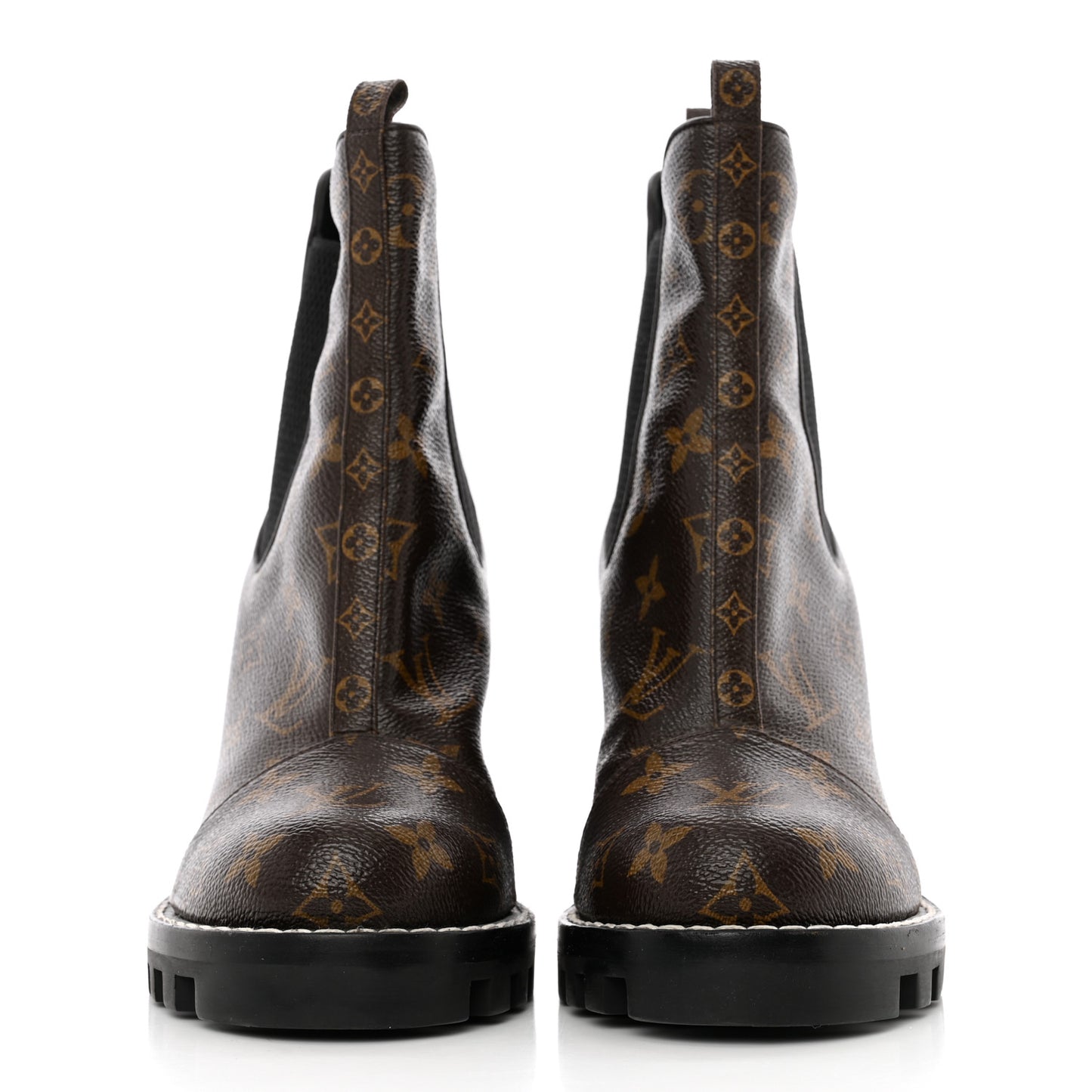 Patent Monogram Star Trail Chelsea Ankle Boots 37