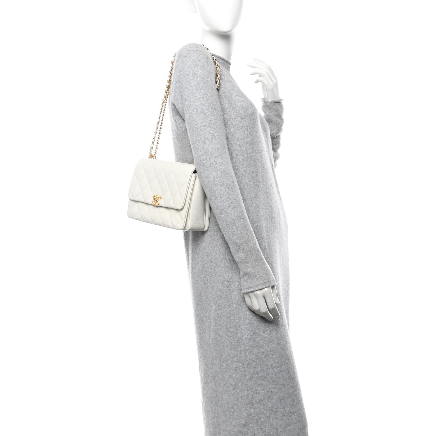 Chanel Caviar Quilted Coco First Flap White 2 of 11