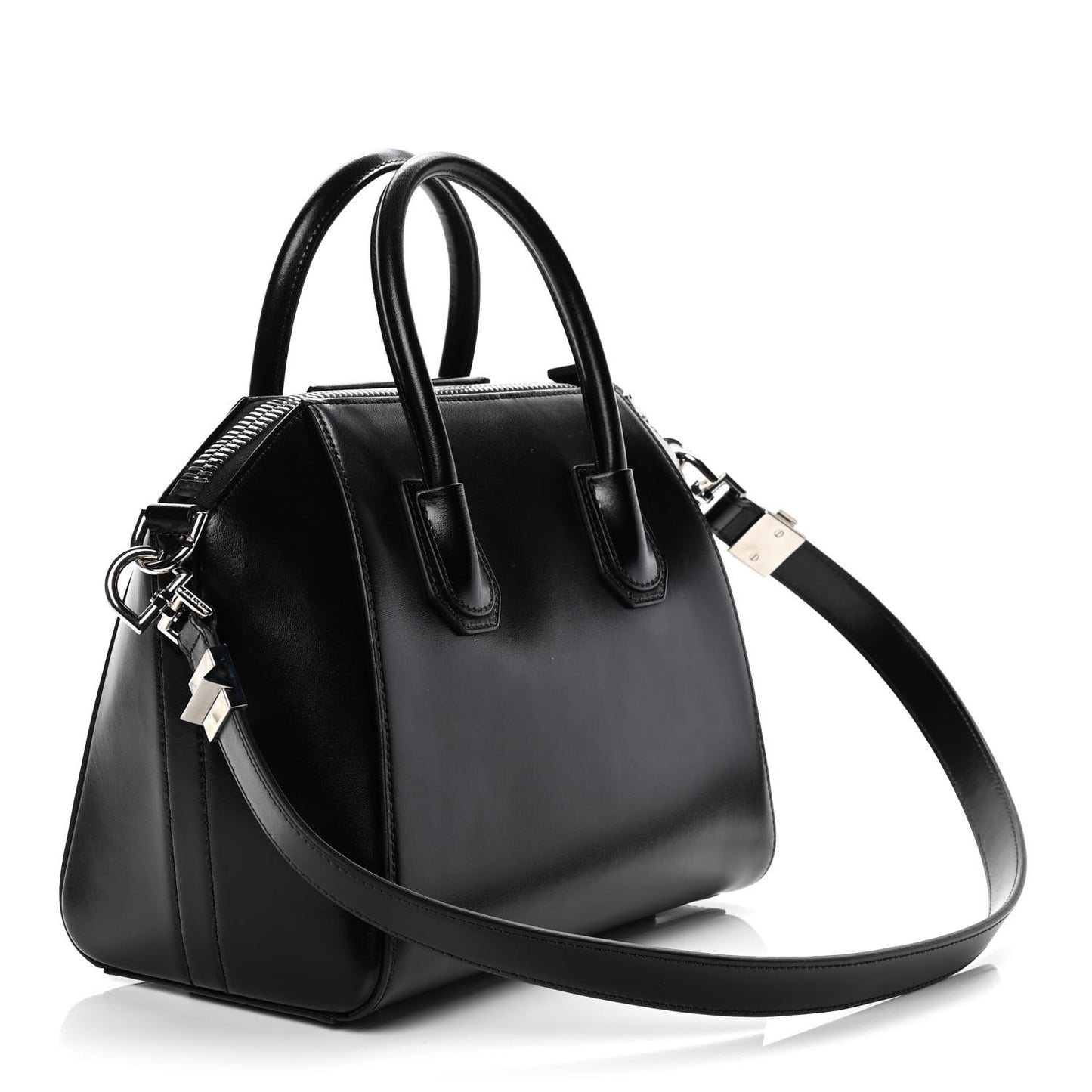 Shiny Lord Calfskin Small Antigona Black