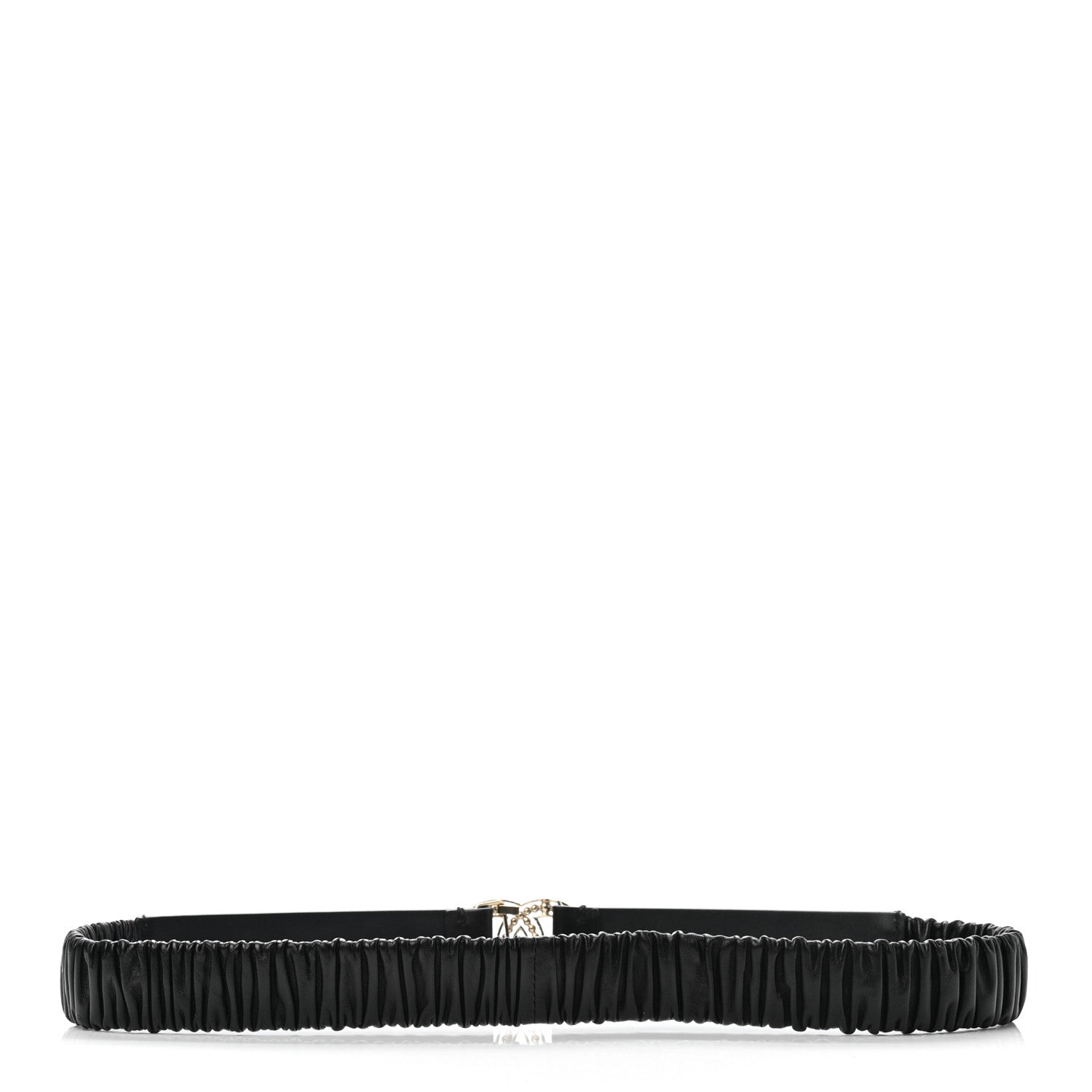 Chanel Lambskin Crystal Logo Belt 75 30 Black 4 of 7