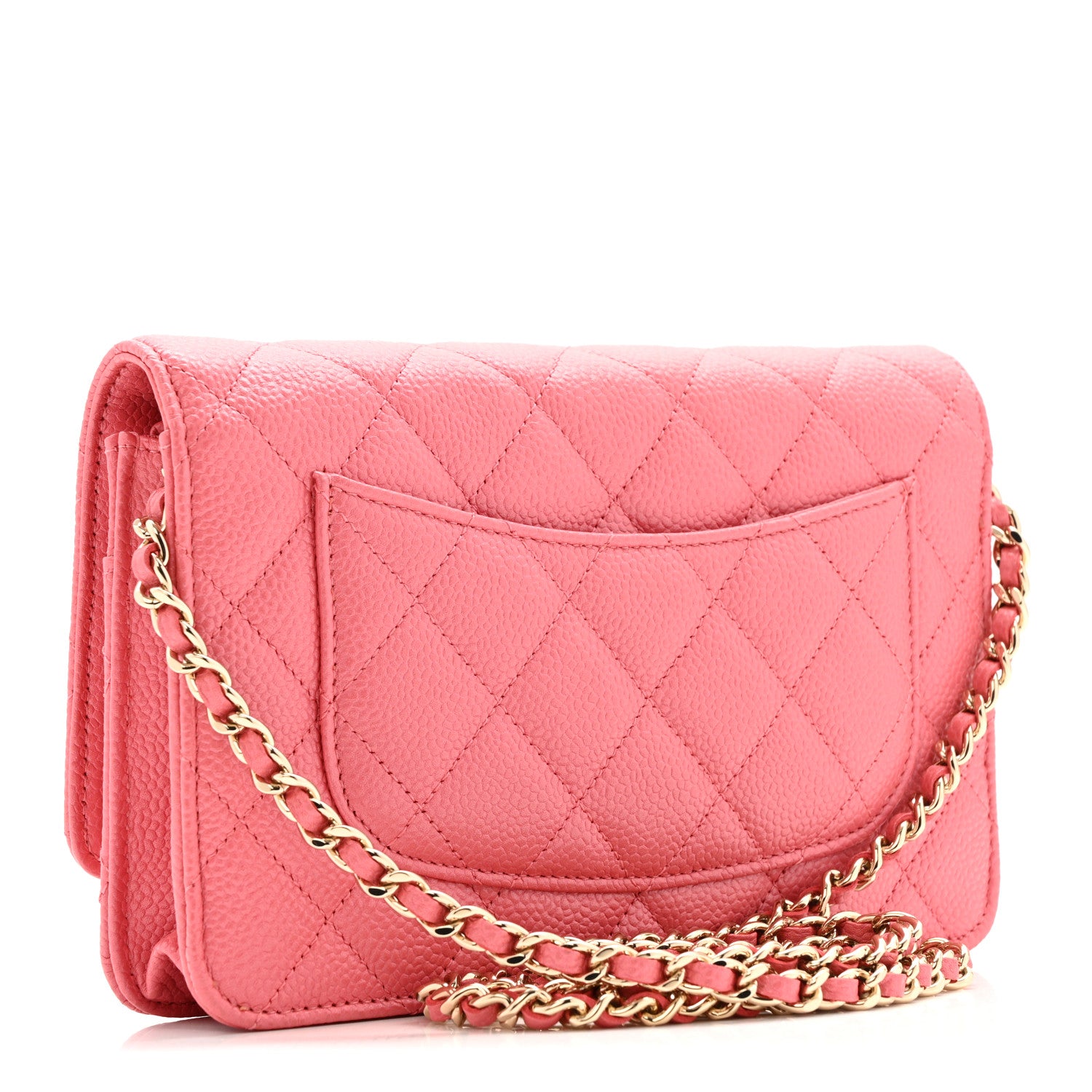 Chanel Caviar Quilted Wallet on Chain WOC Pink 3 of 13