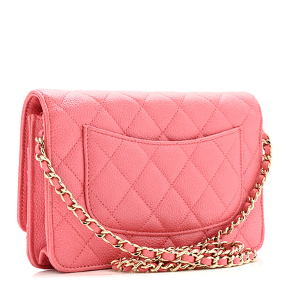 Chanel Caviar Quilted Wallet on Chain WOC Pink 3 of 13