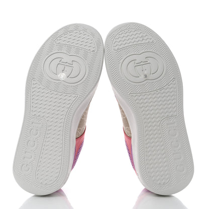 Gucci Calfskin GG Supreme Monogram Perforated Womens Platform 55mm Sneakers 38 Wild Cherry Beige Mystic White Bright Purple 5 of 9