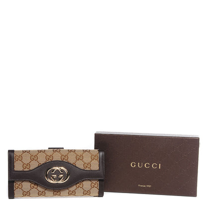 Gucci Monogram Margaux Calfskin Sukey Continental Organizer Wallet Beige Ebony Cocoa 8 of 8