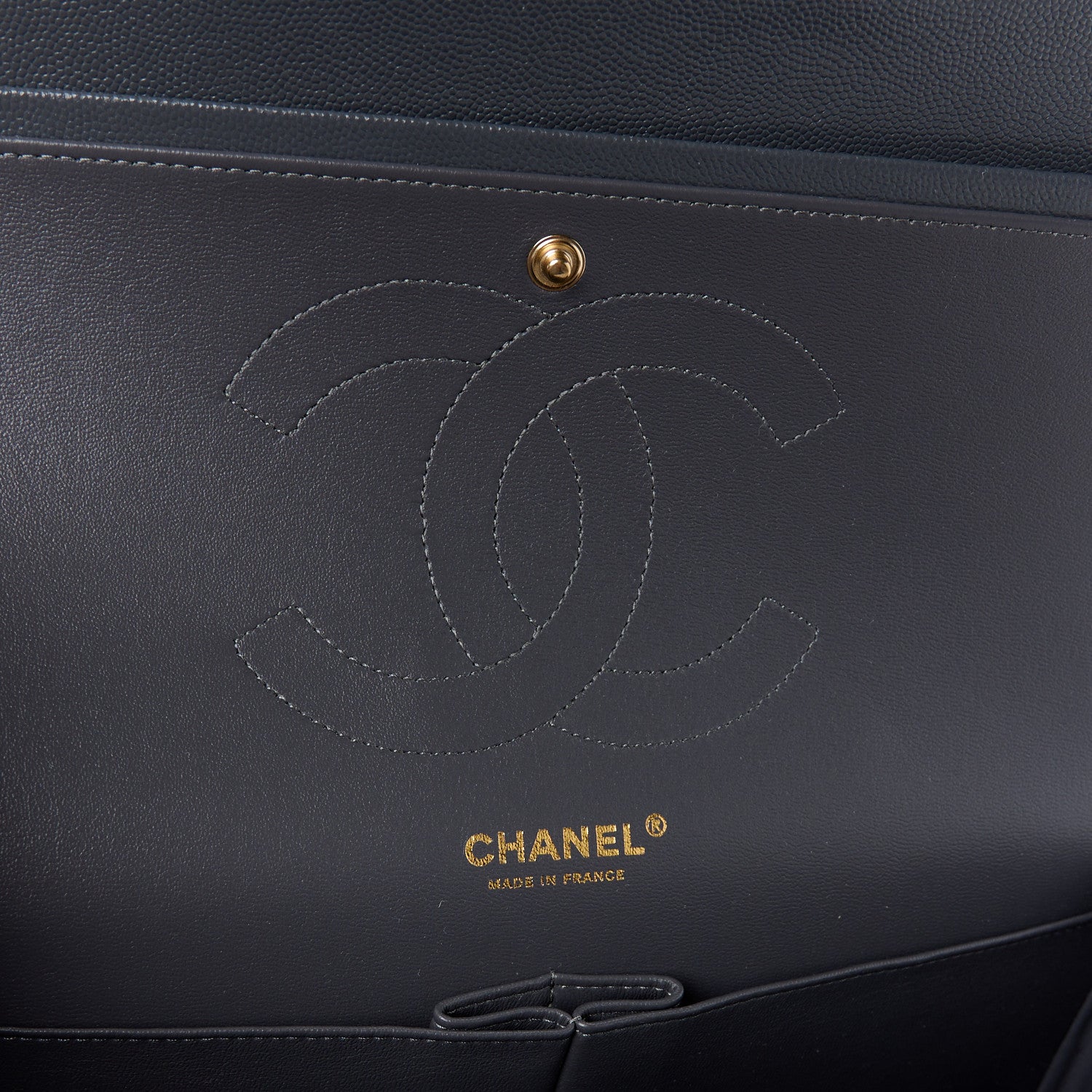 Chanel Caviar Quilted Jumbo Double Flap Dark Grey 6 of 12