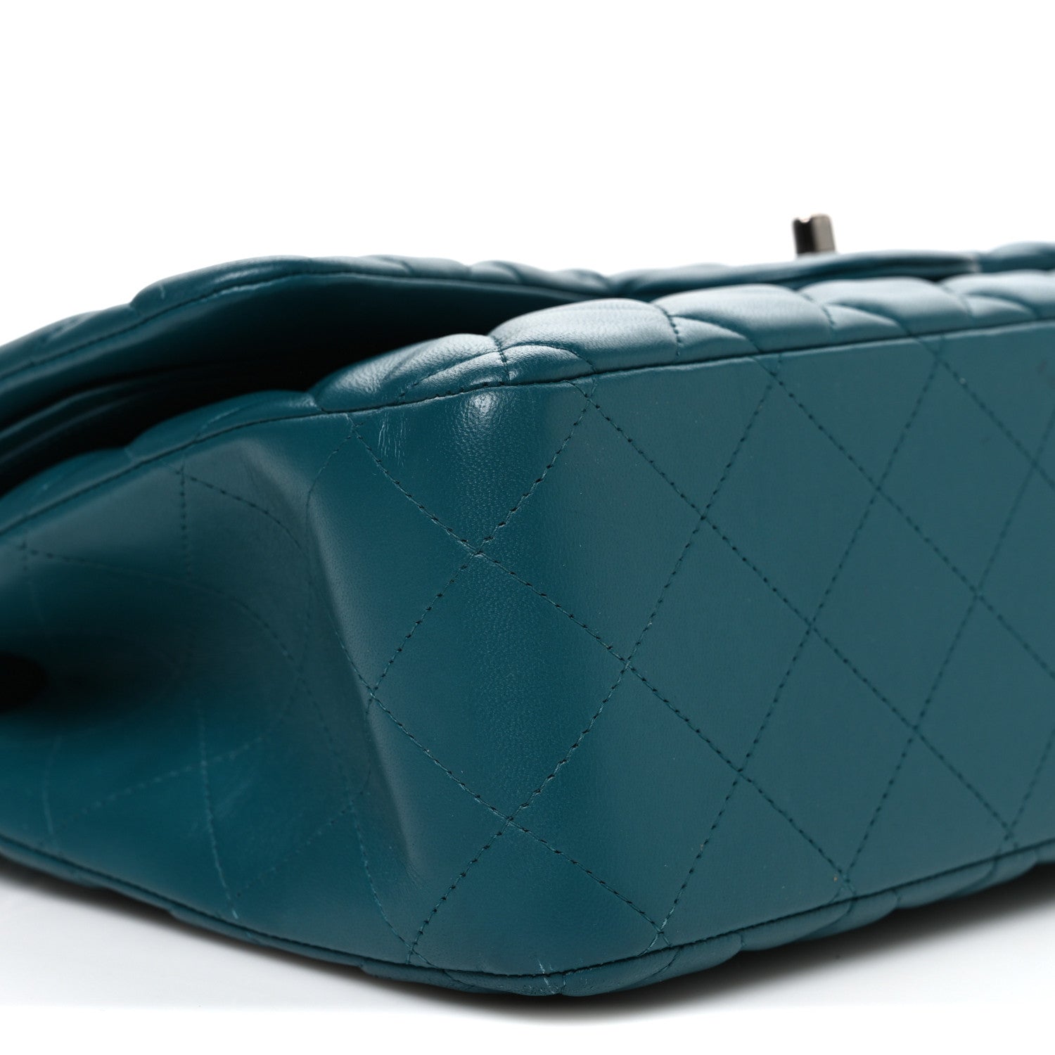 Chanel Lambskin Quilted Jumbo Double Flap Turquoise 9 of 10