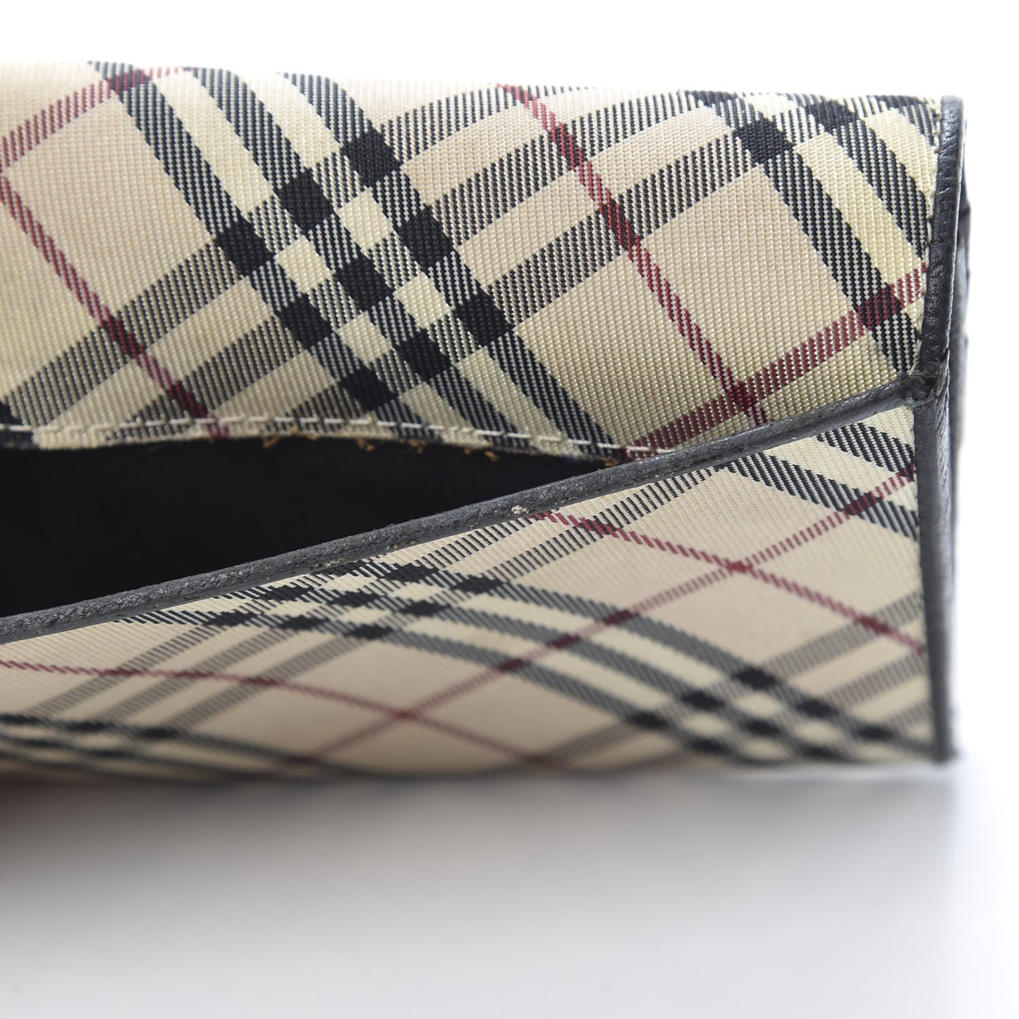 Calfskin House Check Continental Flap Wallet Black