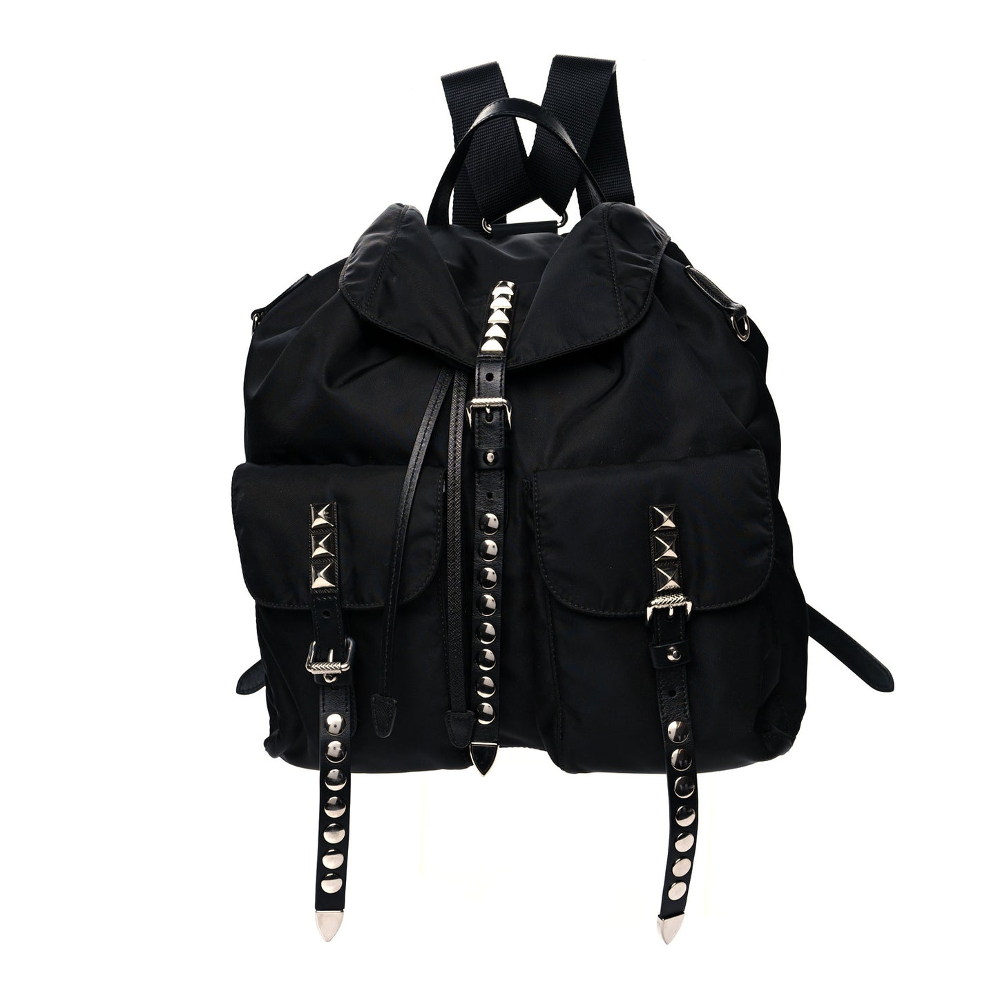 Nylon New Vela Studded Backpack Black