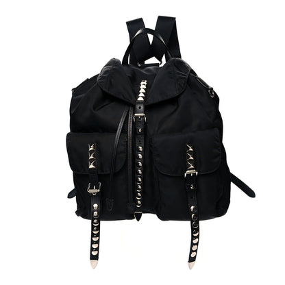 Prada Nylon New Vela Studded Backpack Black 1 of 11