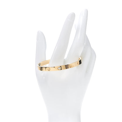 Cartier 18K Yellow Gold 1 Diamond LOVE Cuff Bracelet 18 2 of 6