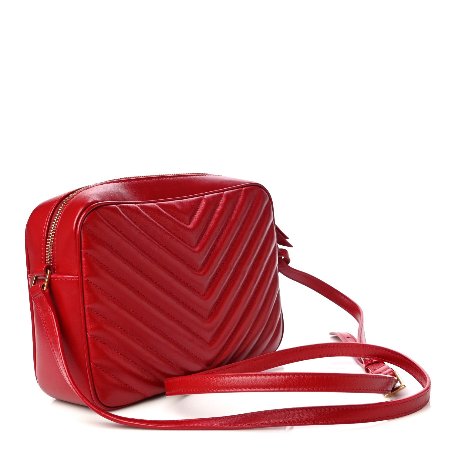 Saint Laurent Calfskin Matelasse Monogram Lou Camera Bag Rouge Eros 3 of 13