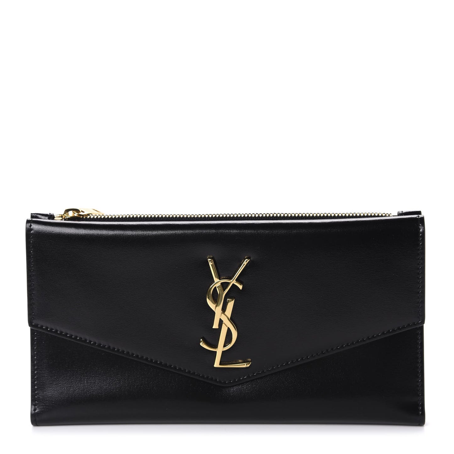 Smooth Shiny Calfskin Monogram Uptown Wallet Black