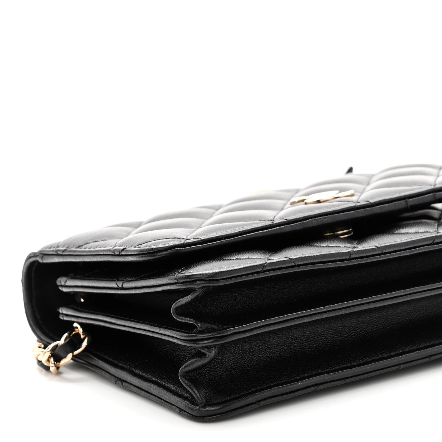 Chanel Lambskin Quilted Mini Camellia Bow Wallet On Chain WOC Black 9 of 10