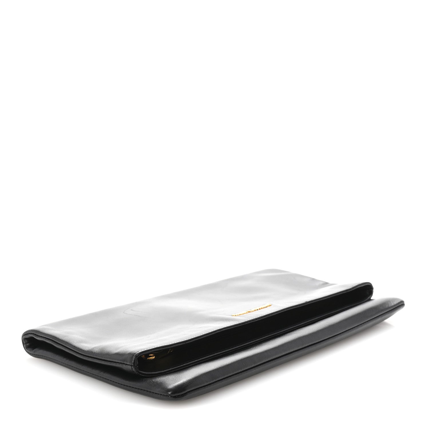 Saint Laurent Smooth Calfskin Letters Fold-Over Clutch Black 4 of 6