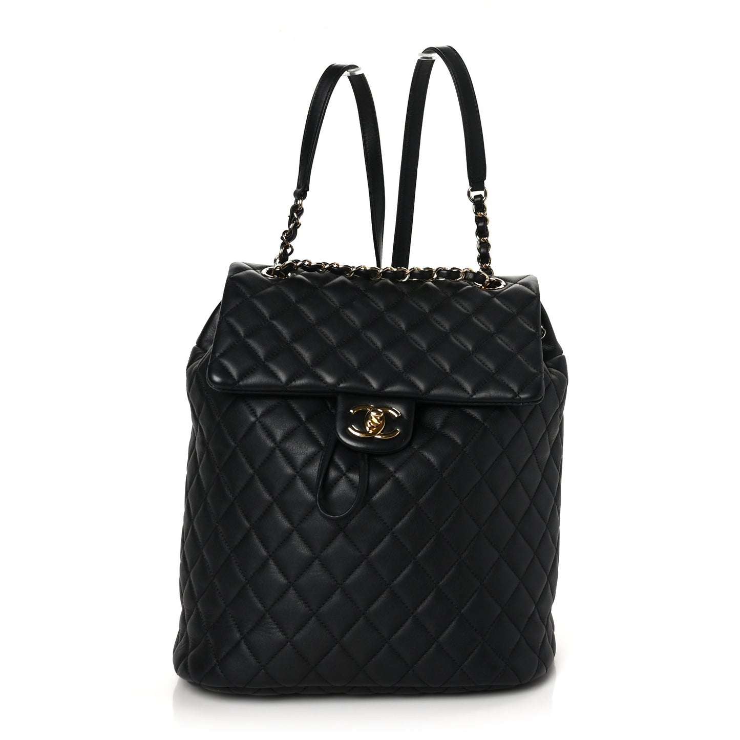 Lambskin Quilted Large Urban Spirit Backpack Black