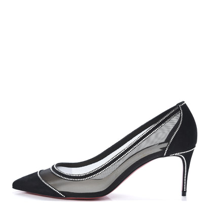 Christian Louboutin Veau Velours Crystal Rete Galativi 70 Pumps 37.5 Black 1 of 8