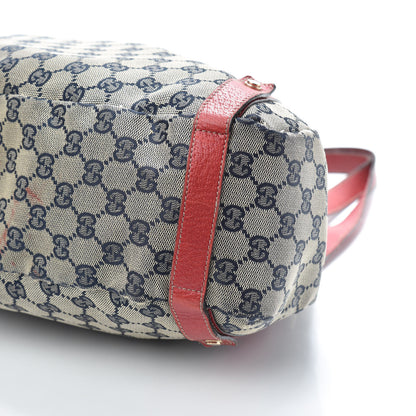 Gucci Monogram Medium Abbey Shoulder Bag Navy Red 9 of 17