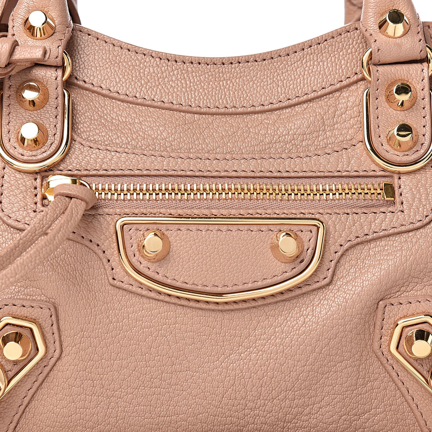 Chevre Gold Metallic Edge Hardware Mini City Rose Des Sables