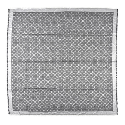 Louis Vuitton Wool Silk Monogram Denim Shawl Black 1 of 3