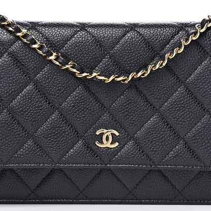 Chanel Caviar Quilted Wallet On Chain WOC Black 11 of 12