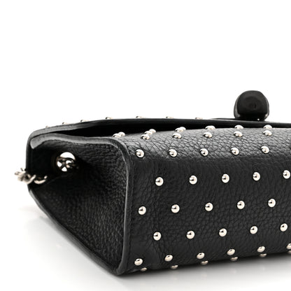 Gucci Calfskin Studded Medium Miss Bamboo Shoulder Bag Black 8 of 9