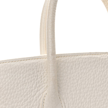 Hermes Toile Taurillon Clemence Birkin 35 White 30 of 33