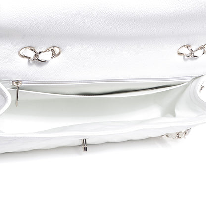Chanel Caviar Quilted Jumbo Single Flap White 6 of 9