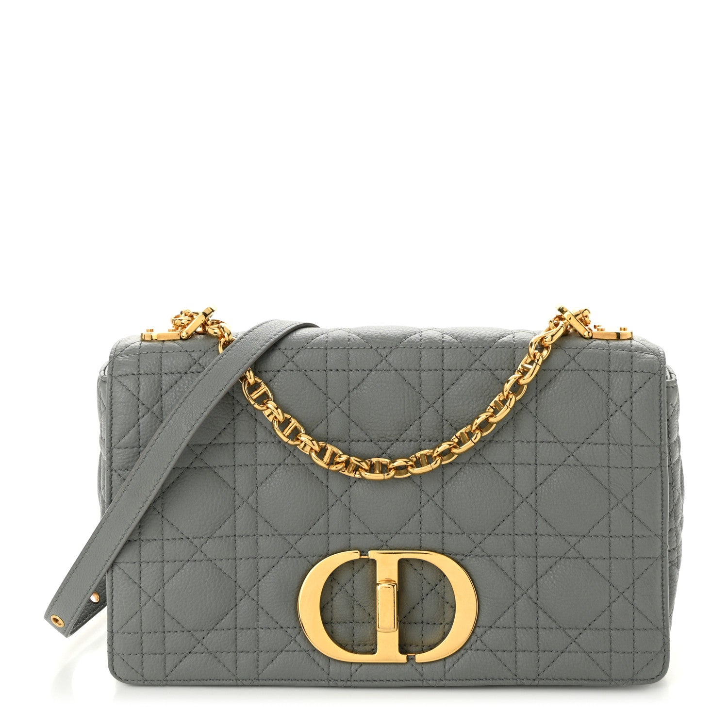 Christian Dior Calfskin Cannage Medium Caro Bag Ethereal Grey 1 of 11