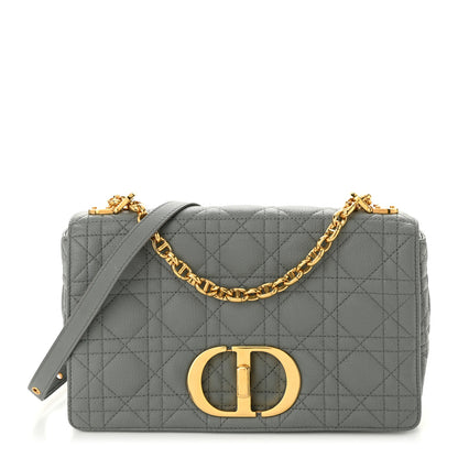 Christian Dior Calfskin Cannage Medium Caro Bag Ethereal Grey 1 of 11