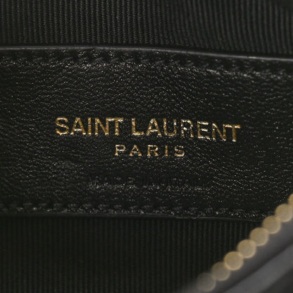 Saint Laurent Calfskin Matelasse Monogram Key Pouch Black 6 of 8