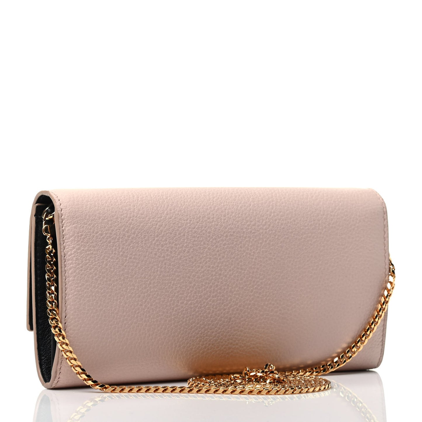 Pebbled Calfskin Skull Wallet on Chain Teint