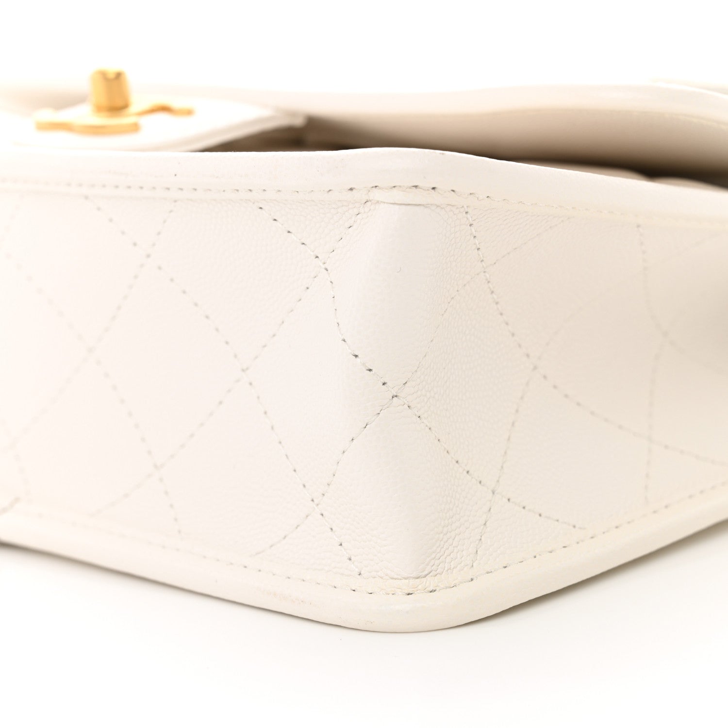 Chanel Caviar Quilted School Memory Small Top Handle Flap White 10 of 10