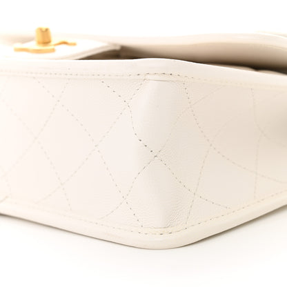 Chanel Caviar Quilted School Memory Small Top Handle Flap White 10 of 10
