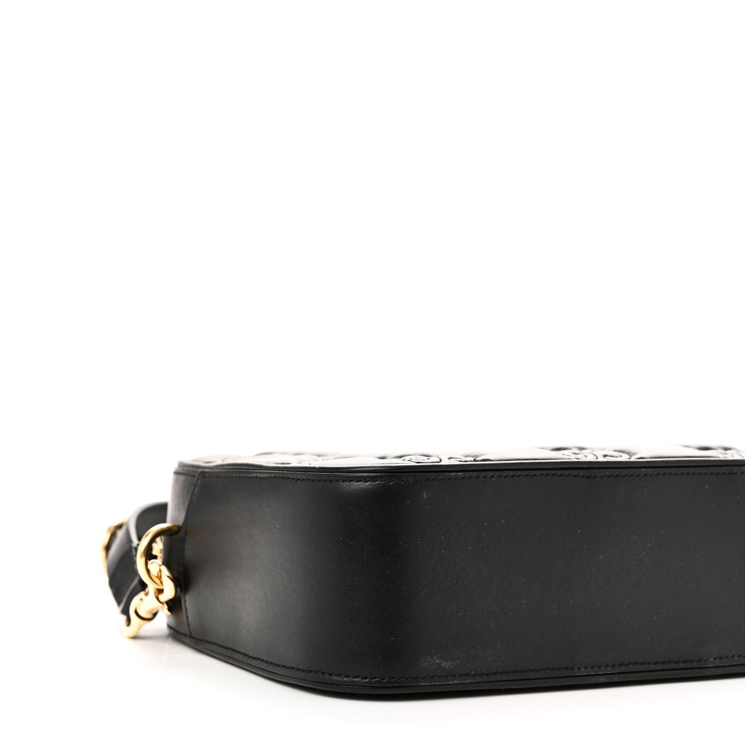 Gucci Calfskin GG Matelasse Shoulder Bag Black Natural 9 of 10