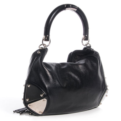 Gucci Calfskin Medium Indy Top Handle Hobo Black 3 of 7