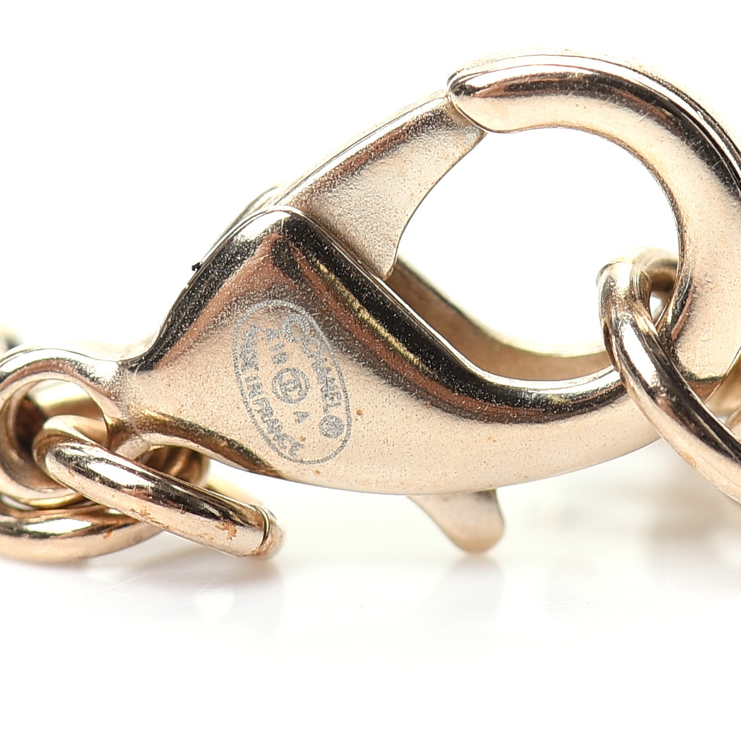 Chanel Metal Crystal Scarab CC Necklace Gold Silver 5 of 6