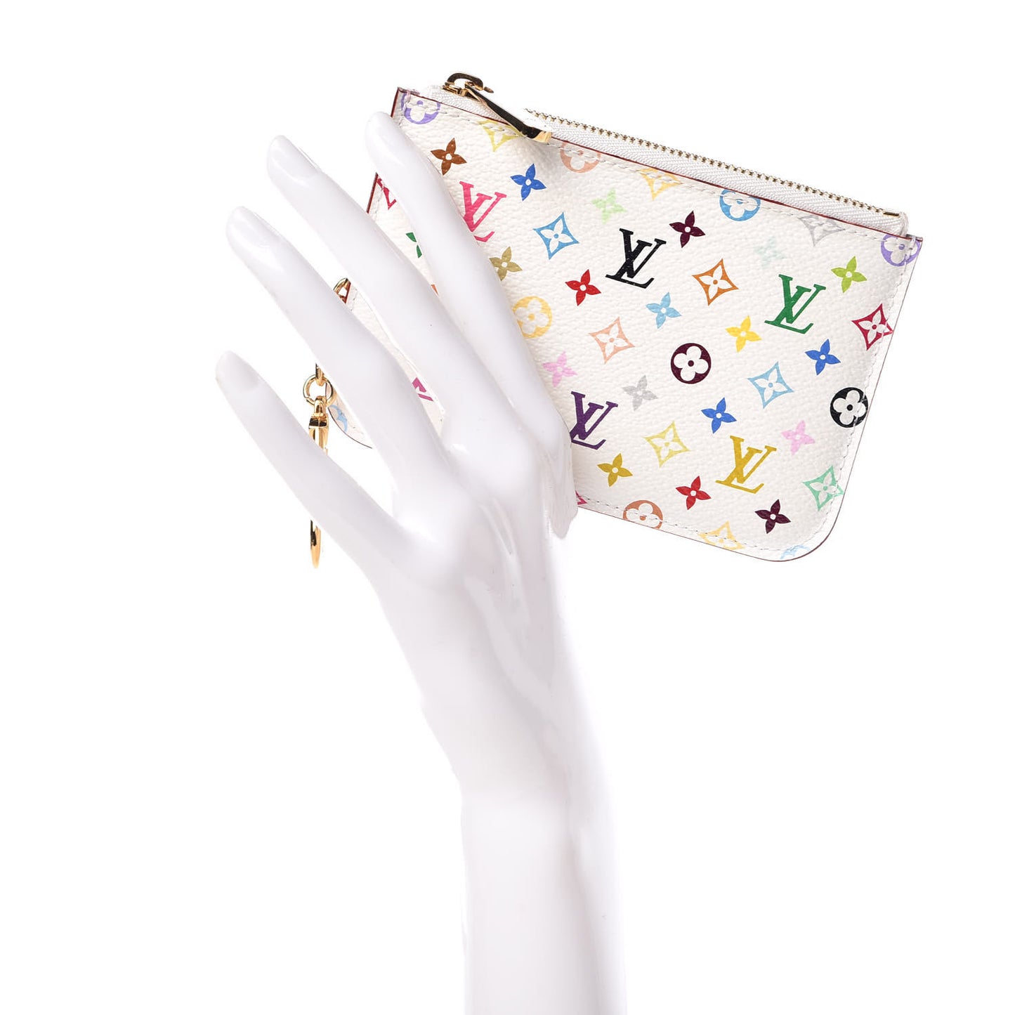 Monogram Multicolor Key Pouch White Litchi