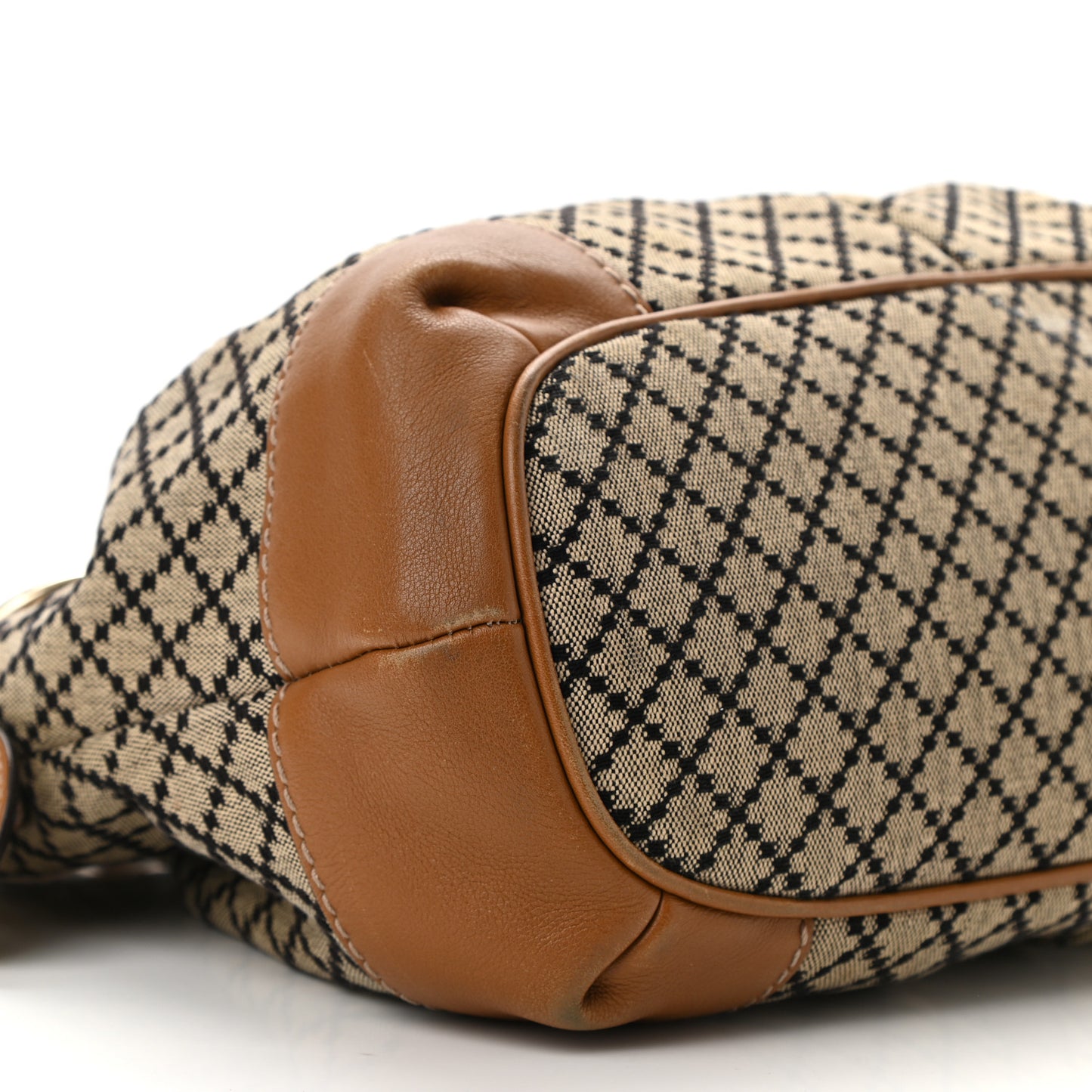 Diamante Medium Sukey Top Handle Bag Beige Brown