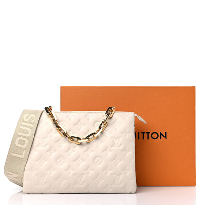 Louis Vuitton Lambskin Embossed Monogram Coussin PM Cream 11 of 11